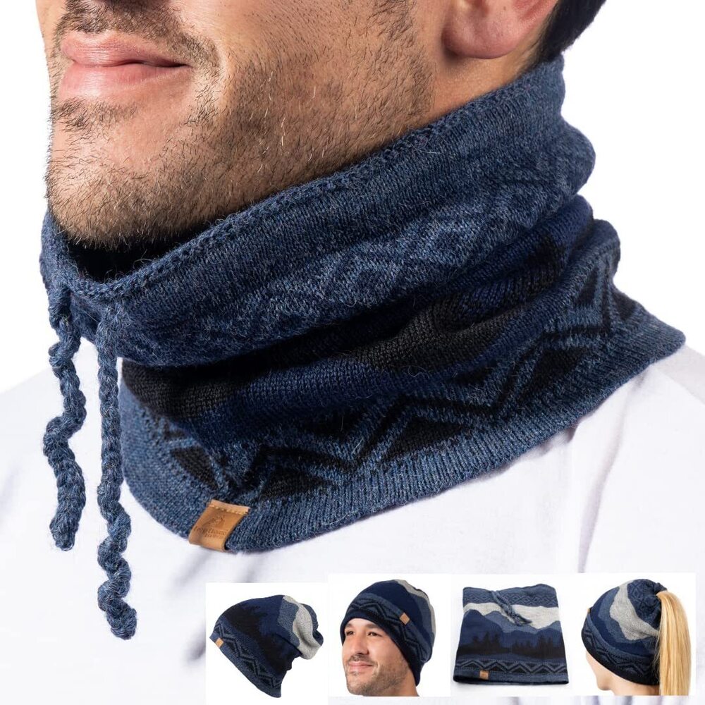 4454 Lazy Llama Eco Wear Baby Alpaca Neck Warmer Unisex Winter Warmer Hat